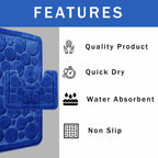 OLIVIA ROCCO Cali Bubbles 2 Piece Royal Blue Bath Mat And Pedestal Set Non Slip Easy - Care Hotel - Quality Textile - Joe’s Haven