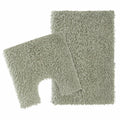 OLIVIA ROCCO Como 2 Piece Sage Green Bath Mat And Pedestal Set Non Slip Super Absorbent - Joe’s Haven