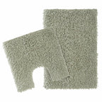 OLIVIA ROCCO Como 2 Piece Sage Green Bath Mat And Pedestal Set Non Slip Super Absorbent - Joe’s Haven