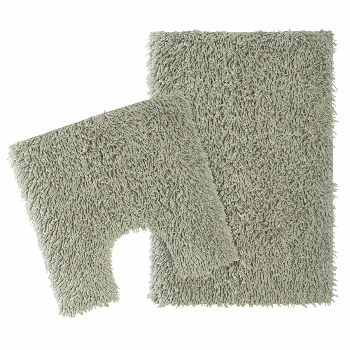 OLIVIA ROCCO Como 2 Piece Sage Green Bath Mat And Pedestal Set Non Slip Super Absorbent - Joe’s Haven