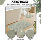 OLIVIA ROCCO Como 2 Piece Sage Green Bath Mat And Pedestal Set Non Slip Super Absorbent - Joe’s Haven