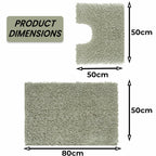 OLIVIA ROCCO Como 2 Piece Sage Green Bath Mat And Pedestal Set Non Slip Super Absorbent - Joe’s Haven