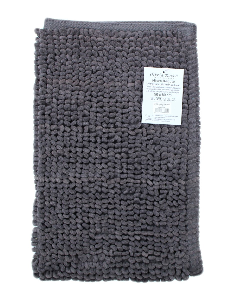 OLIVIA ROCCO Pebbles Micro Bobble Bath Mat Pure Indian Cotton Hand Woven Eco Friendly - Joe’s Haven