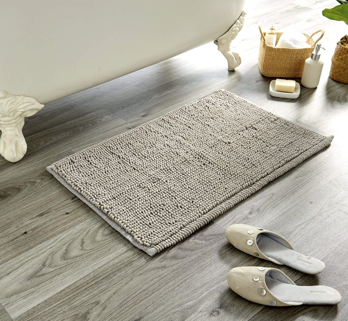 OLIVIA ROCCO Pebbles Micro Bobble Bath Mat Pure Indian Cotton Hand Woven Eco Friendly - Joe’s Haven
