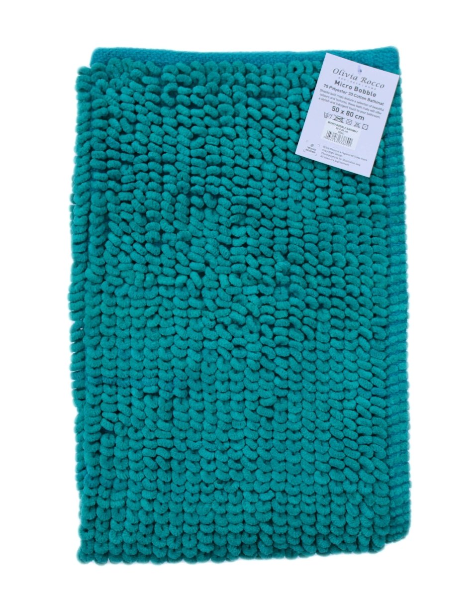 OLIVIA ROCCO Pebbles Micro Bobble Bath Mat Pure Indian Cotton Hand Woven Eco Friendly - Joe’s Haven