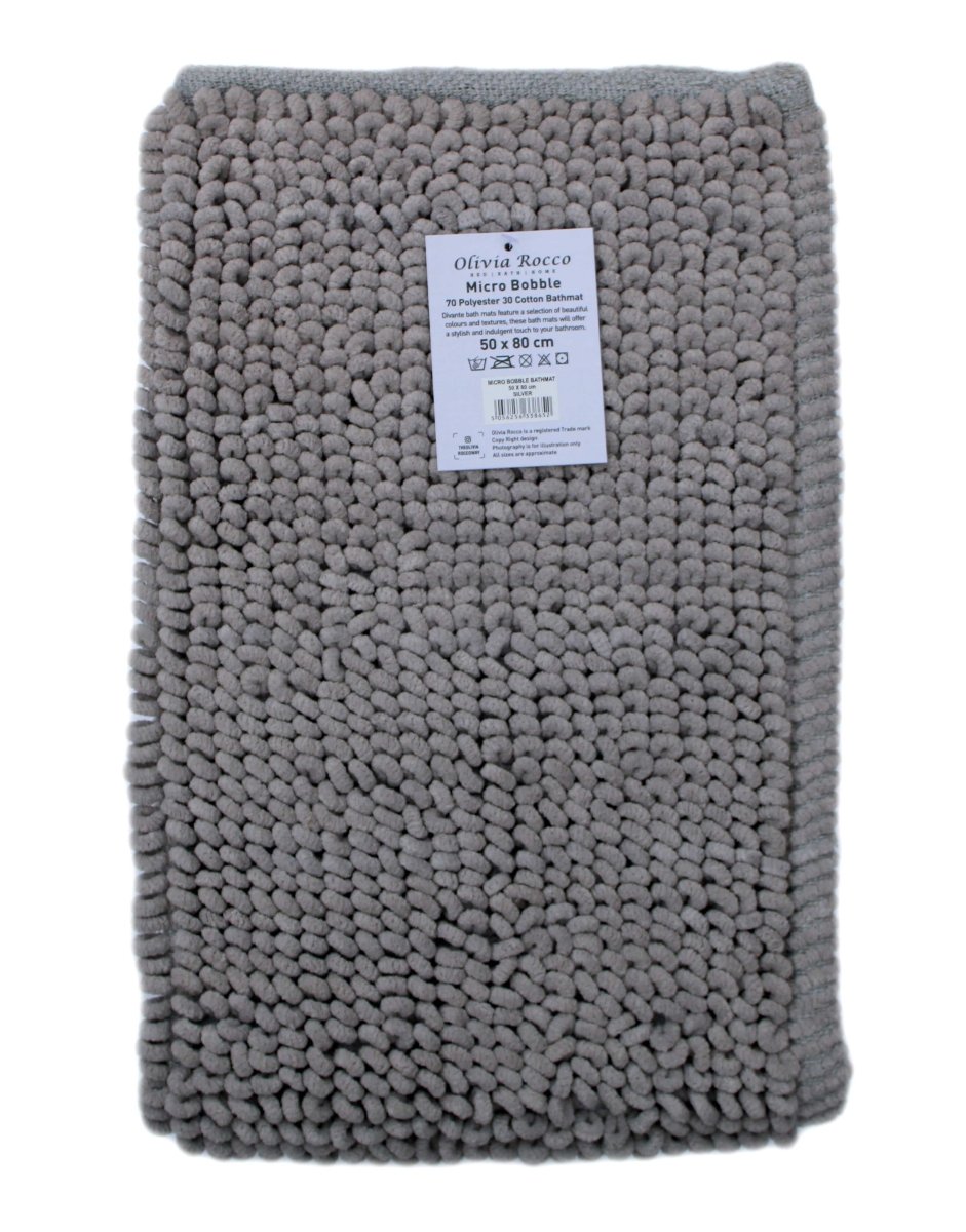 OLIVIA ROCCO Pebbles Micro Bobble Bath Mat Pure Indian Cotton Hand Woven Eco Friendly - Joe’s Haven