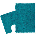 OLIVIA ROCCO Como 2 Piece Teal Bath Mat And Pedestal Set Non Slip Super Absorbent Cotton Hotel - Quality Everyday Comfort - Joe’s Haven