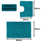 OLIVIA ROCCO Como 2 Piece Teal Bath Mat And Pedestal Set Non Slip Super Absorbent Cotton Hotel - Quality Everyday Comfort - Joe’s Haven