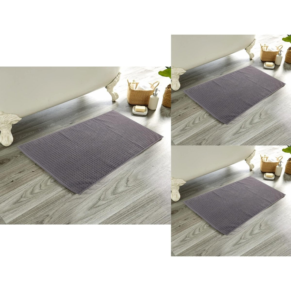 OLIVIA ROCCO Pack Of 3 Luxe Ultra - Soft Deep Cotton Pile Bathmats Eco - Friendly Absorbent - Joe’s Haven