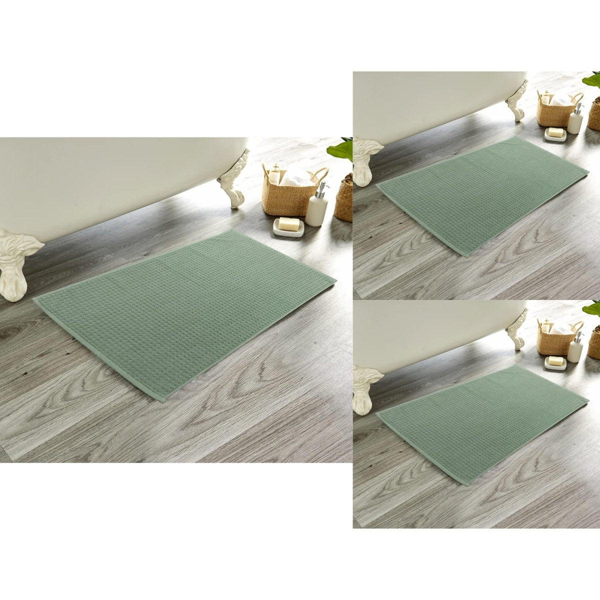 OLIVIA ROCCO Pack Of 3 Luxe Ultra-Soft Deep Cotton Pile Bathmats Eco-Friendly Absorbent - Joe’s Haven