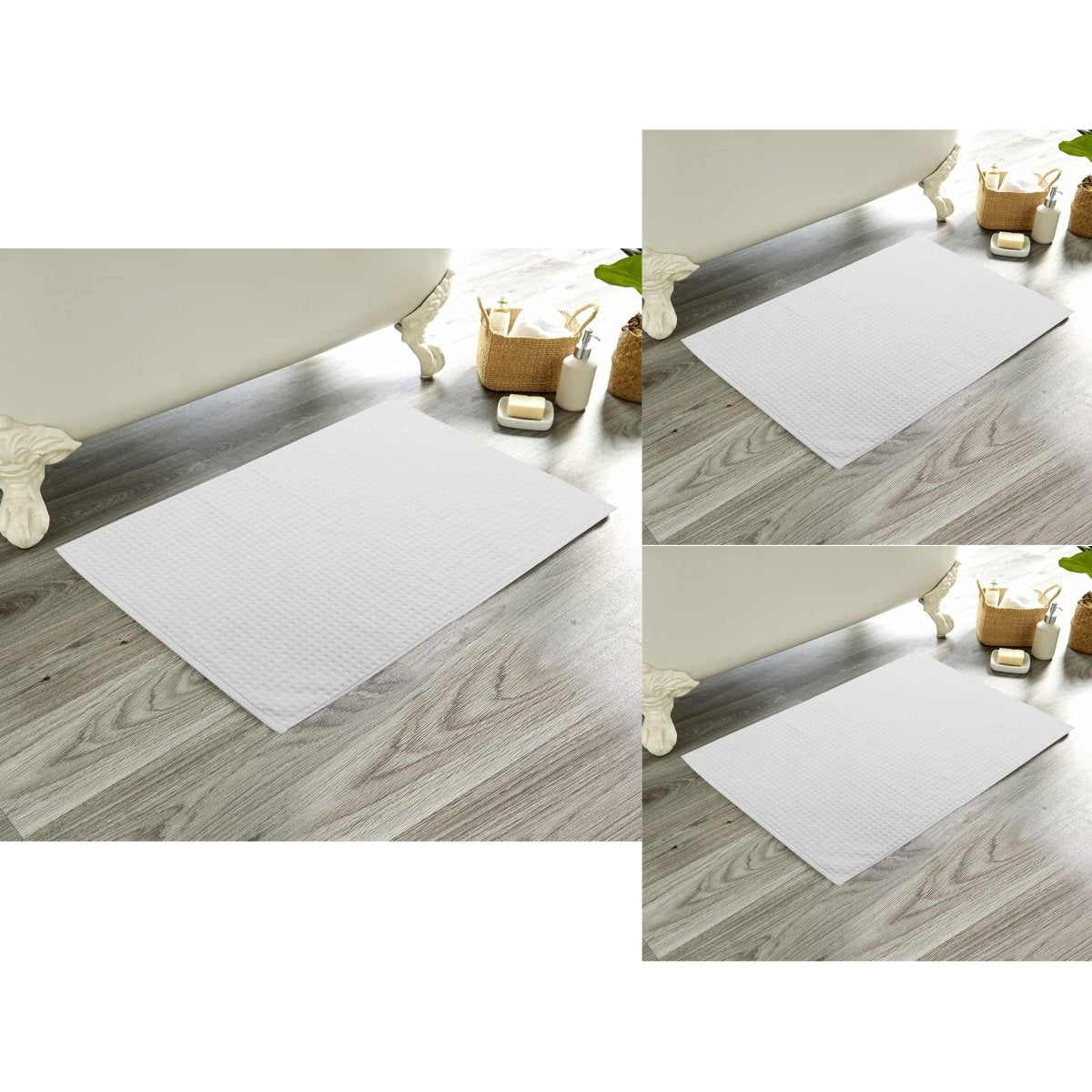 OLIVIA ROCCO Pack Of 3 Luxe Ultra-Soft Deep Cotton Pile Bathmats Eco-Friendly Absorbent - Joe’s Haven
