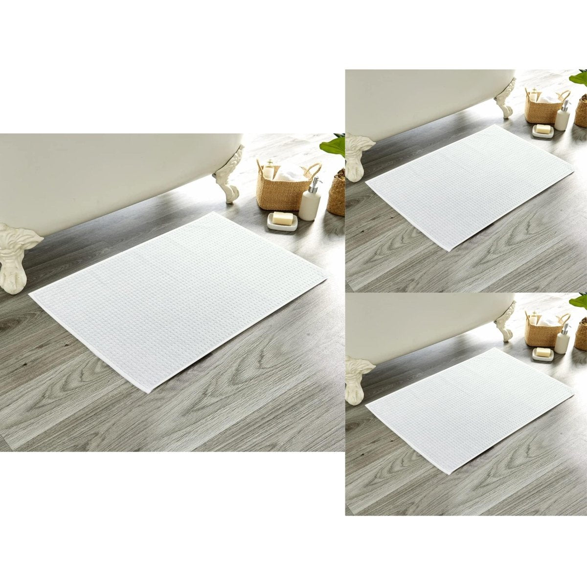 OLIVIA ROCCO Pack Of 3 Luxe Ultra-Soft Deep Cotton Pile Bathmats Eco-Friendly Absorbent - Joe’s Haven