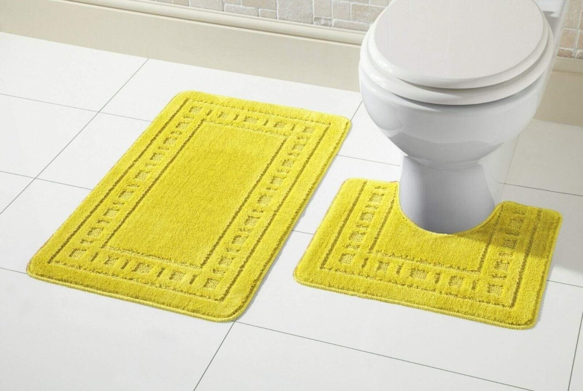OLIVIA ROCCO Miami Bath Mat Set Ultra Absorbent Non Slip With Pedestal Multi colour - Joe’s Haven