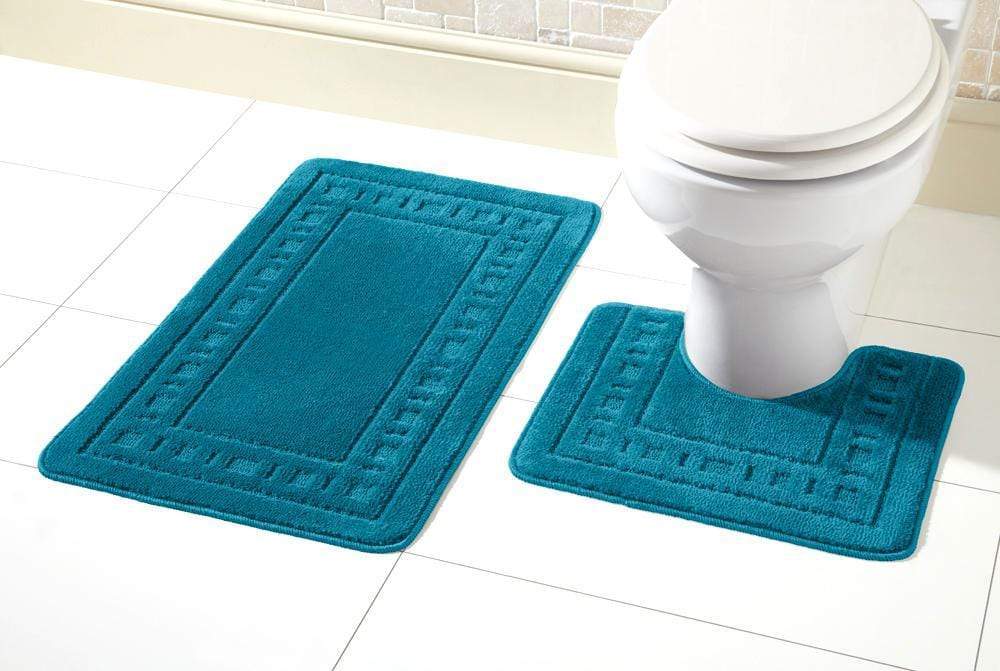 OLIVIA ROCCO Miami Bath Mat Set Ultra Absorbent Non Slip With Pedestal Multi colour - Joe’s Haven