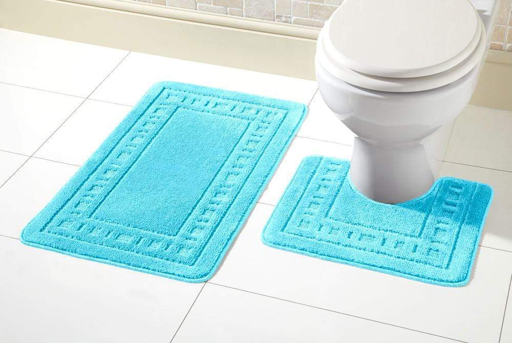 OLIVIA ROCCO Miami Bath Mat Set Ultra Absorbent Non Slip With Pedestal Multi colour - Joe’s Haven