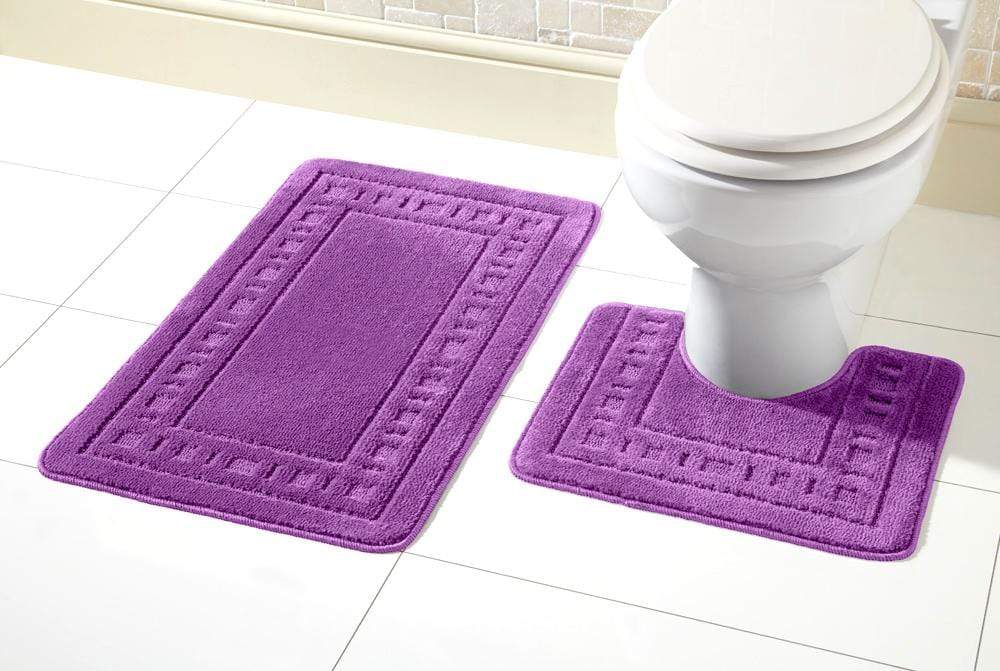 OLIVIA ROCCO Miami Bath Mat Set Ultra Absorbent Non Slip With Pedestal Multi colour - Joe’s Haven