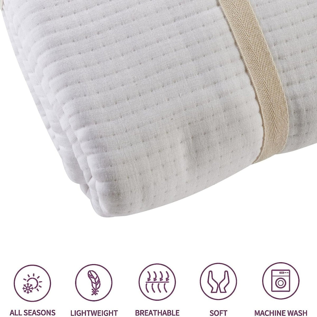 OLIVIA ROCCO Hotel Collection Quilted Bedspread 240x260 cm White and Grey 100% Sustainable Cotton Super Soft Easy - Care Home Essential - Joe’s Haven