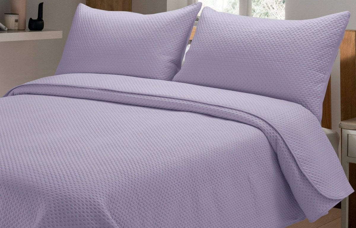 OLIVIA ROCCO Capri Embossed Luxury Bedspread Set With Quilted Throw And Duvet Matching - Joe’s Haven