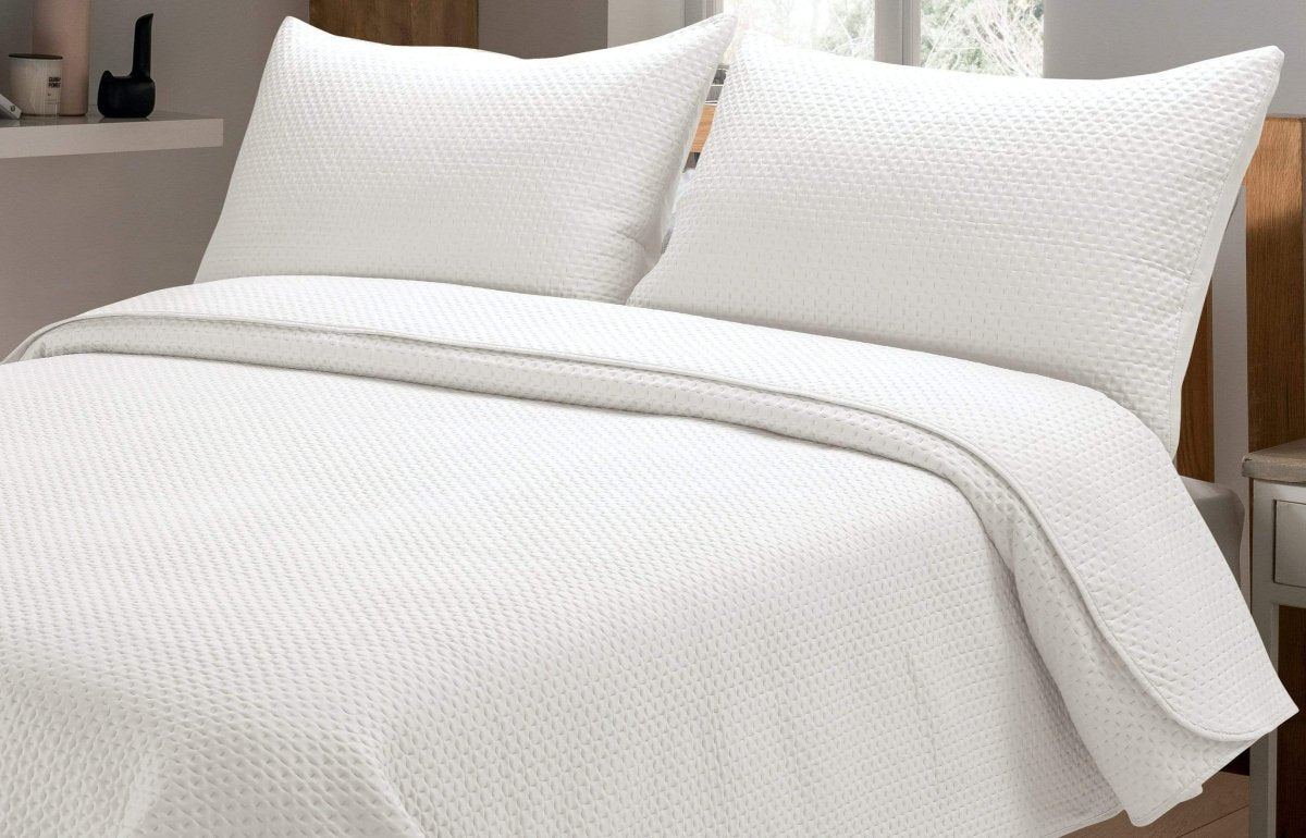OLIVIA ROCCO Capri Embossed Luxury Bedspread Set With Quilted Throw And Duvet Matching - Joe’s Haven