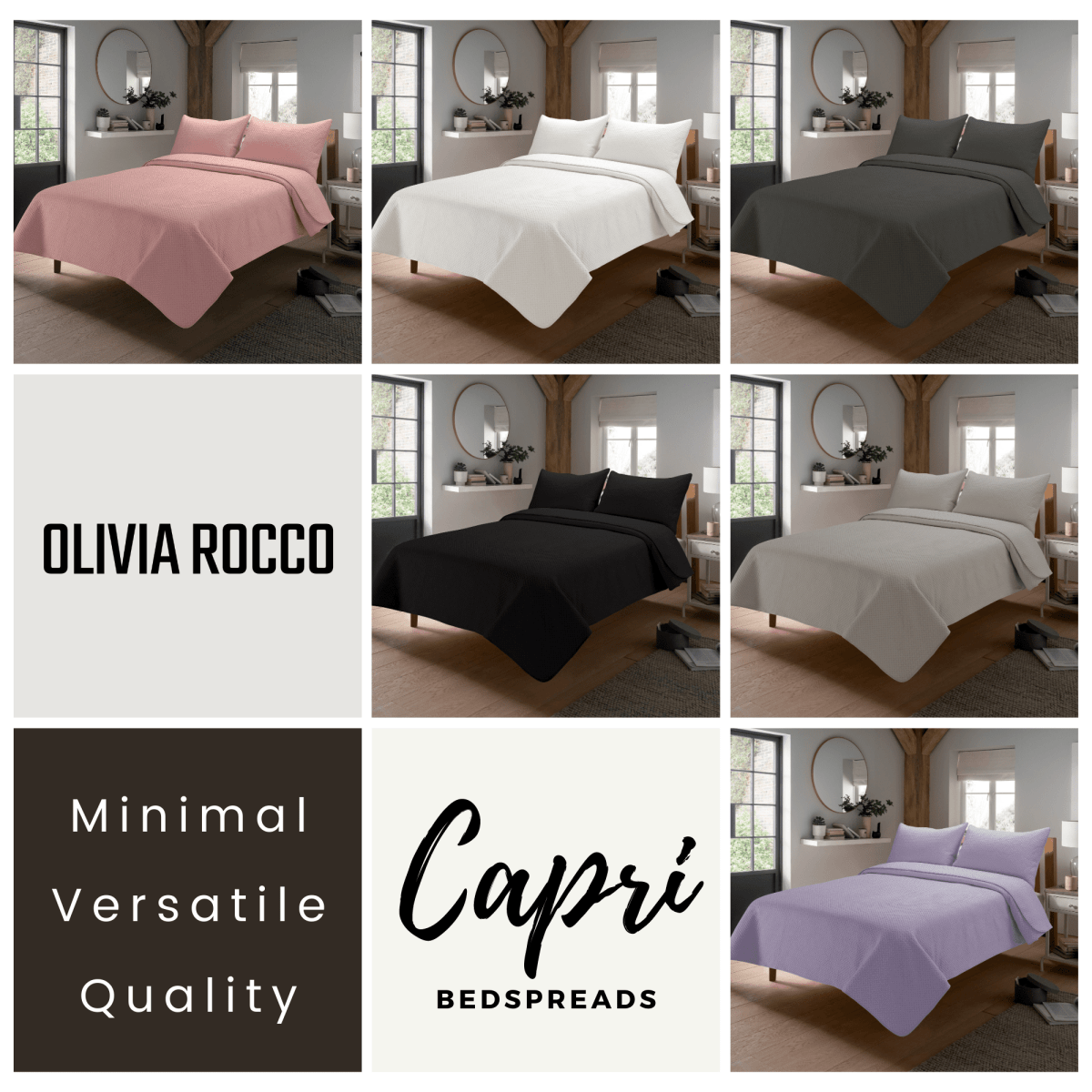 OLIVIA ROCCO Capri Embossed Luxury Bedspread Set With Quilted Throw And Duvet Matching - Joe’s Haven