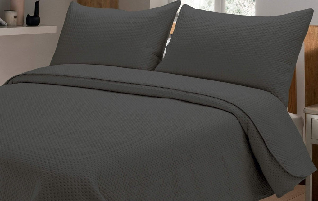 OLIVIA ROCCO Capri Embossed Luxury Bedspread Set With Quilted Throw And Duvet Matching - Joe’s Haven