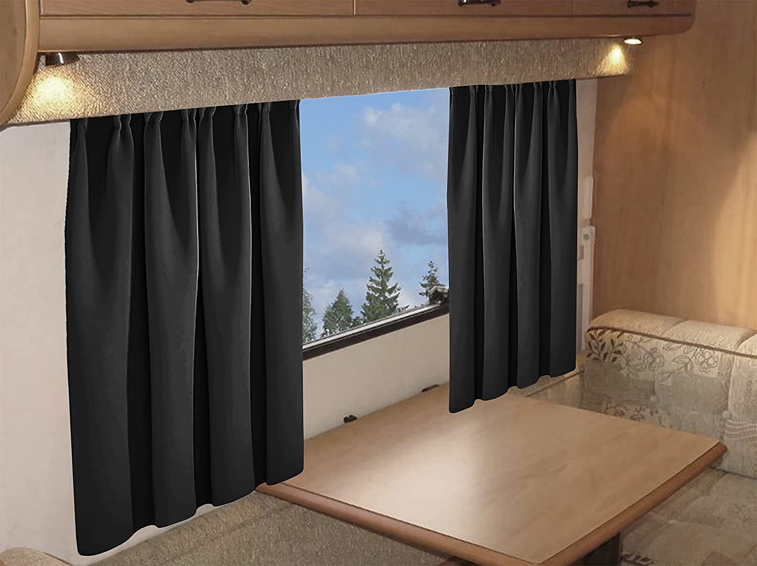 OLIVIA ROCCO Caravan Blackout Curtains 11 Colours Thermal Pencil Pleat Panels Eyelet - Joe’s Haven