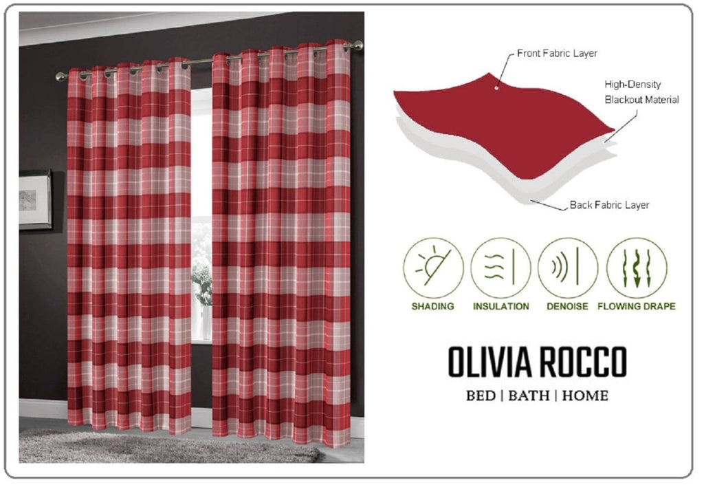 OLIVIA ROCCO Blackout Thermal Curtains Check Marble Design Light Blocking Panels Multiple - Joe’s Haven