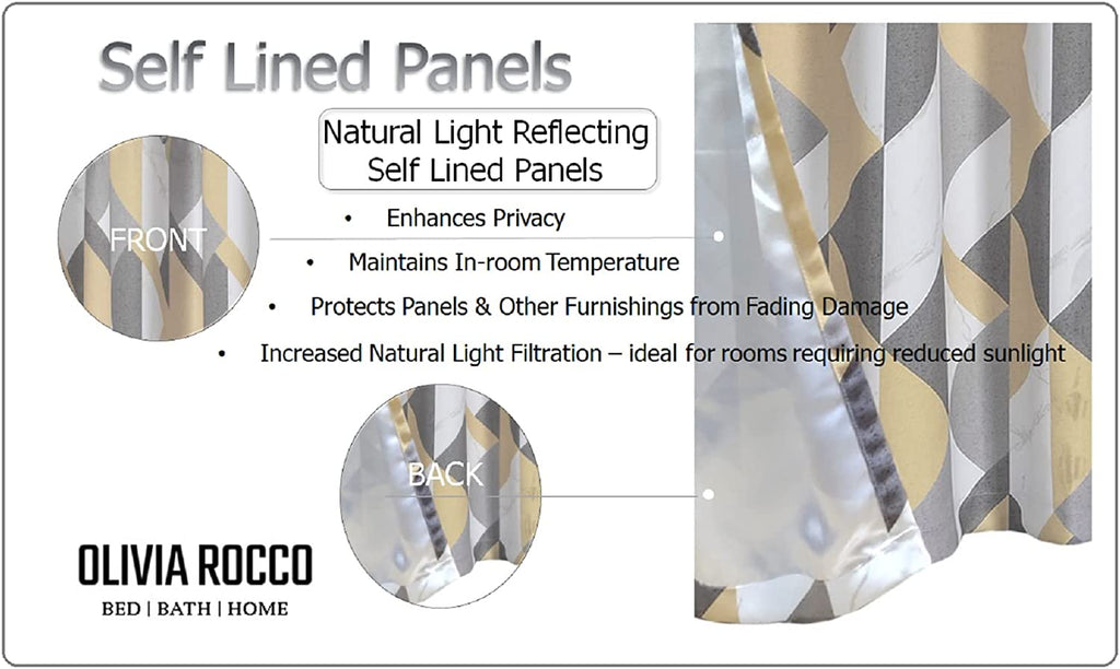 OLIVIA ROCCO Blackout Thermal Curtains Check Marble Design Light Blocking Panels Multiple - Joe’s Haven
