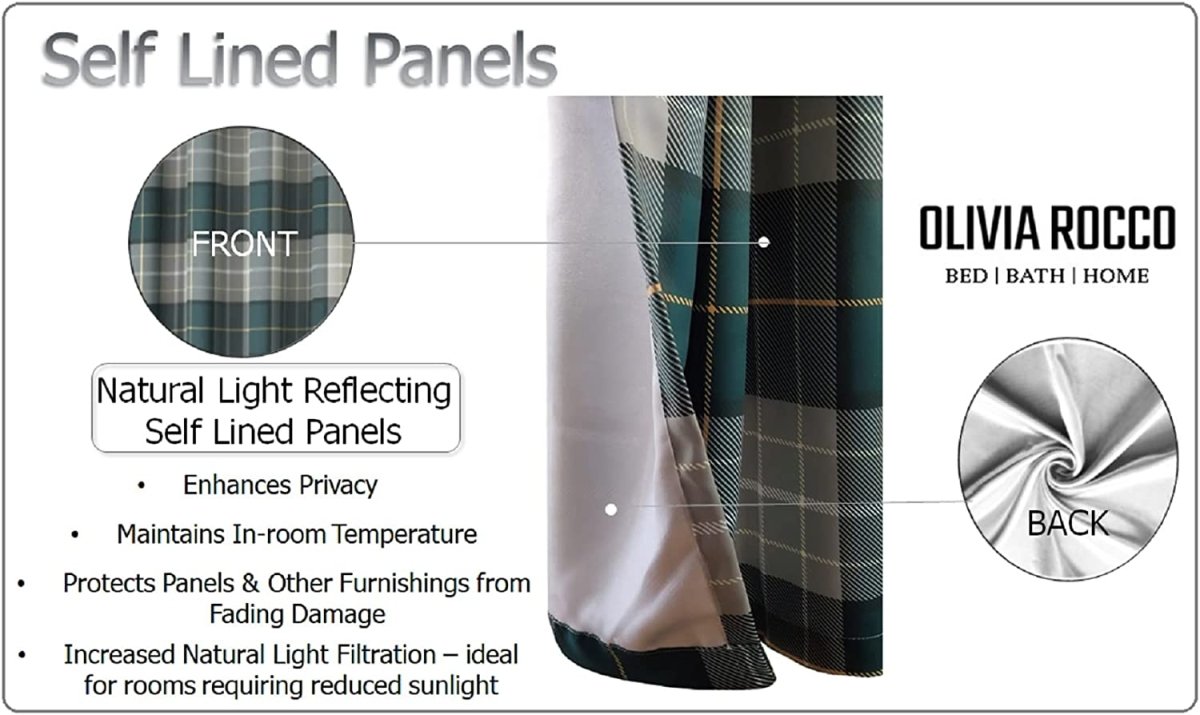 OLIVIA ROCCO Blackout Thermal Curtains Check Marble Design Light Blocking Panels Multiple - Joe’s Haven