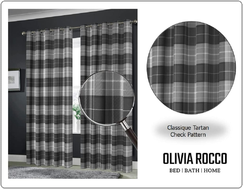 OLIVIA ROCCO Blackout Thermal Curtains Check Marble Design Light Blocking Panels Multiple - Joe’s Haven