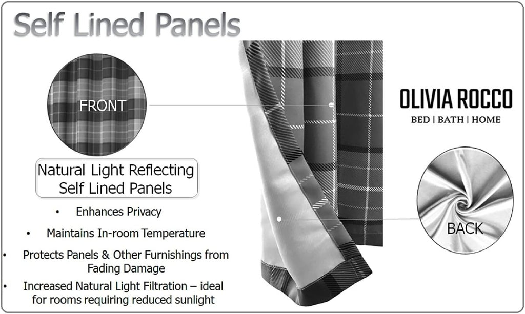 OLIVIA ROCCO Blackout Thermal Curtains Check Marble Design Light Blocking Panels Multiple - Joe’s Haven