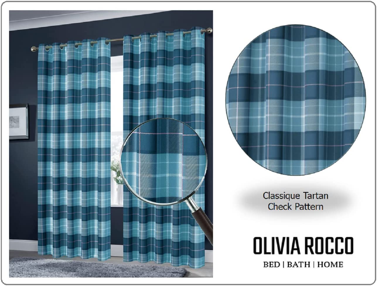 OLIVIA ROCCO Blackout Thermal Curtains Check Marble Design Light Blocking Panels Multiple - Joe’s Haven