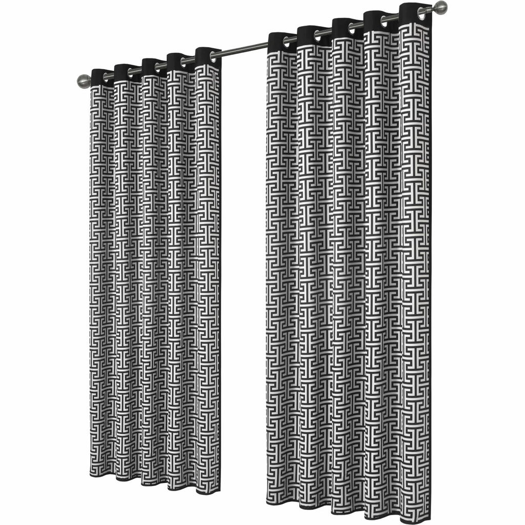 OLIVIA ROCCO Milano Geometric Blackout Curtains Thermal Insulated Eyelet Pair Pencil Pleat - Joe’s Haven