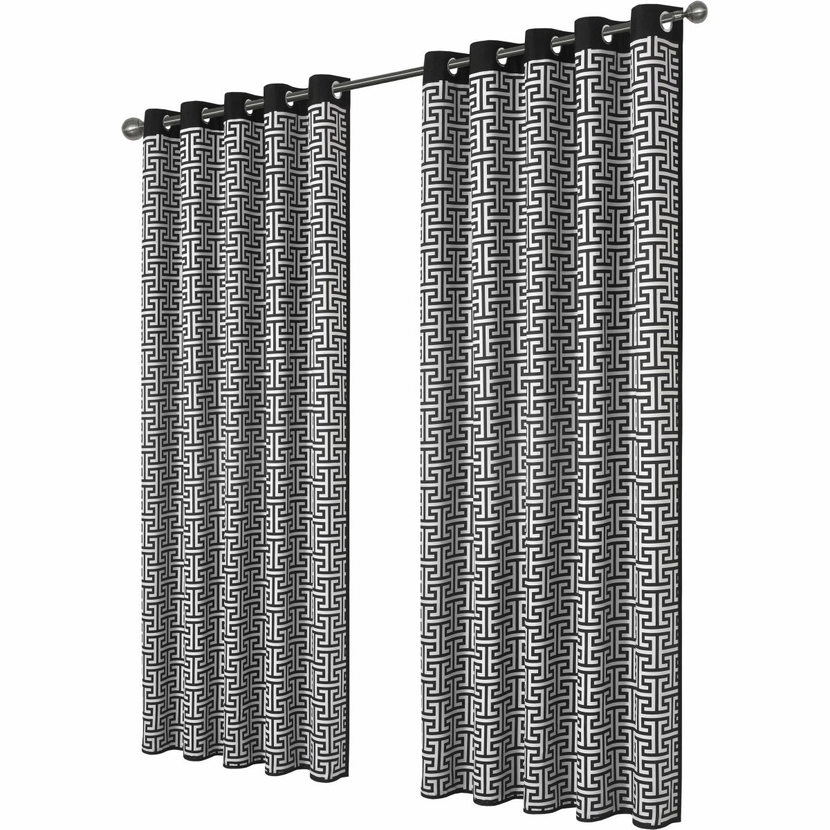 OLIVIA ROCCO Milano Geometric Blackout Curtains Thermal Insulated Eyelet Pair Pencil Pleat - Joe’s Haven