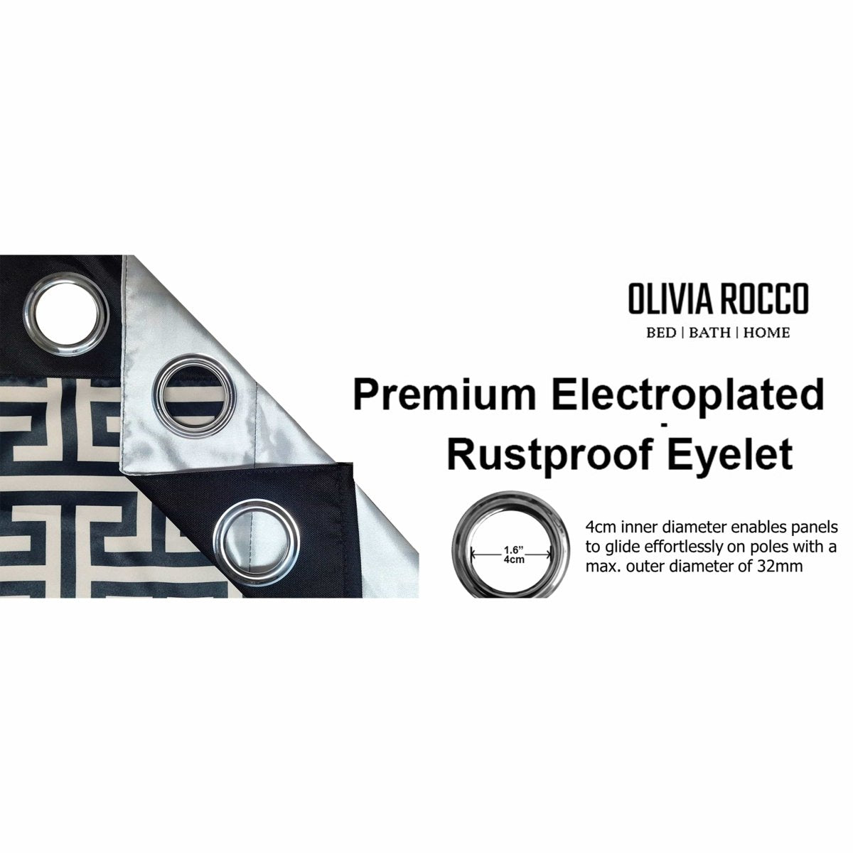 OLIVIA ROCCO Milano Geometric Blackout Curtains Thermal Insulated Eyelet Pair Pencil Pleat - Joe’s Haven