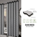 OLIVIA ROCCO Milano Geometric Blackout Curtains Thermal Insulated Eyelet Pair Pencil Pleat - Joe’s Haven