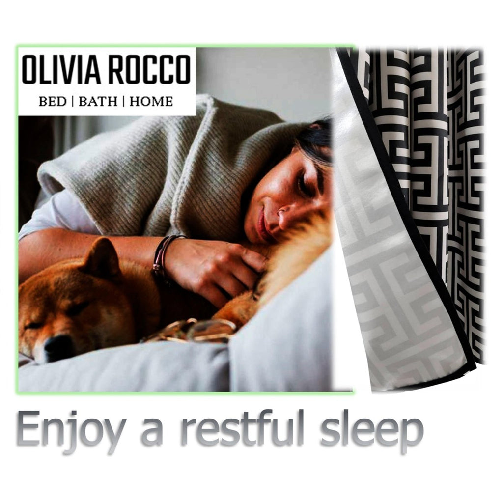 OLIVIA ROCCO Milano Geometric Blackout Curtains Thermal Insulated Eyelet Pair Pencil Pleat - Joe’s Haven
