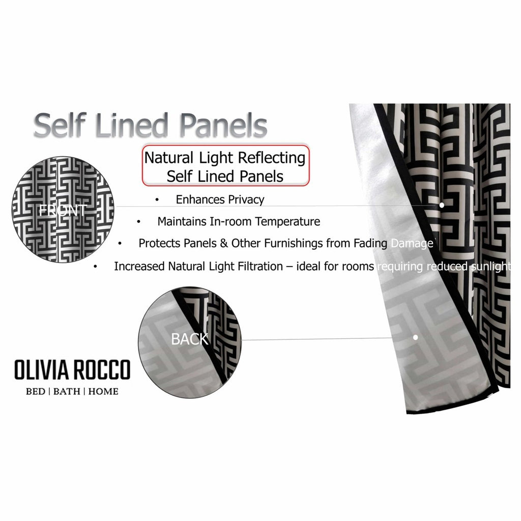 OLIVIA ROCCO Milano Geometric Blackout Curtains Thermal Insulated Eyelet Pair Pencil Pleat - Joe’s Haven