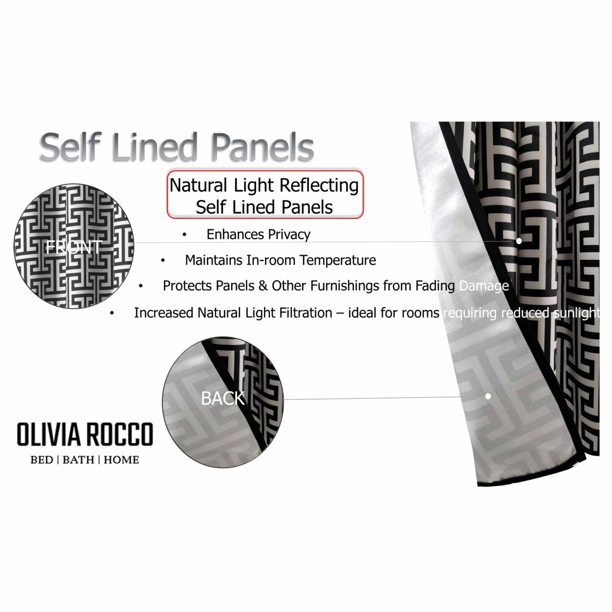 OLIVIA ROCCO Milano Geometric Blackout Curtains Thermal Insulated Eyelet Pair Pencil Pleat - Joe’s Haven