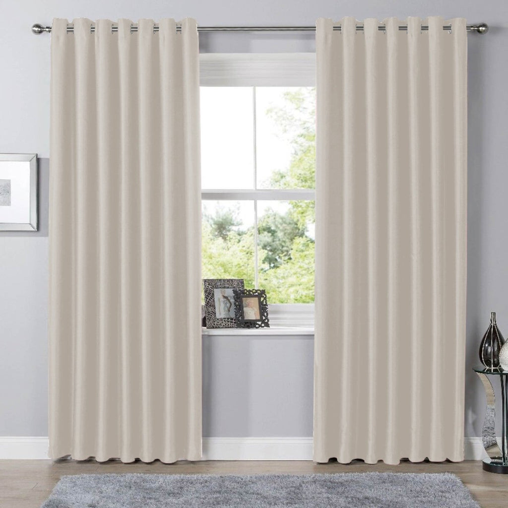 OLIVIA ROCCO Blackout Thermal Eyelet Curtains Natural colour Energy Efficient Ring Top - Joe’s Haven