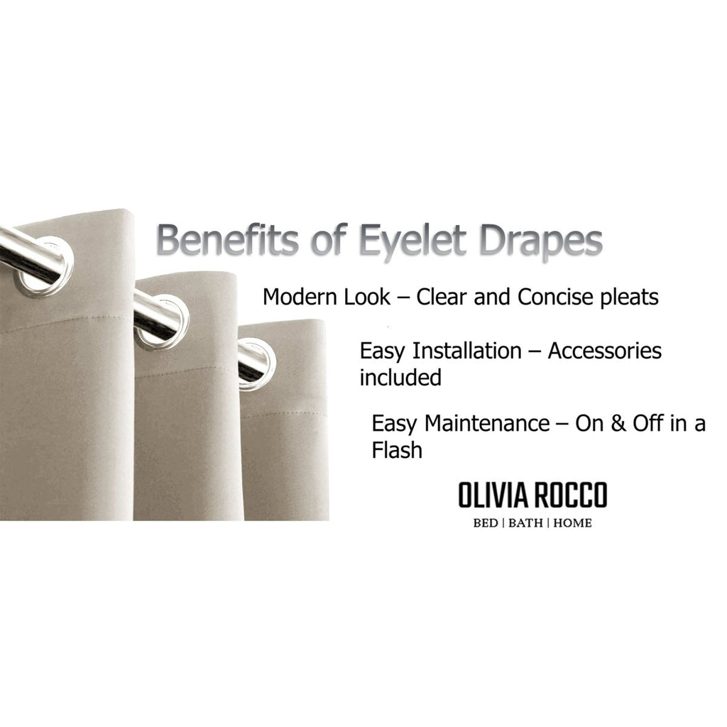 OLIVIA ROCCO Blackout Thermal Eyelet Curtains Natural colour Energy Efficient Ring Top - Joe’s Haven