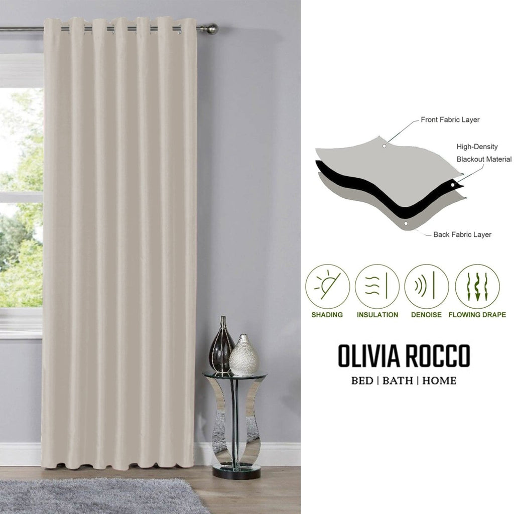 OLIVIA ROCCO Blackout Thermal Eyelet Curtains Natural colour Energy Efficient Ring Top - Joe’s Haven