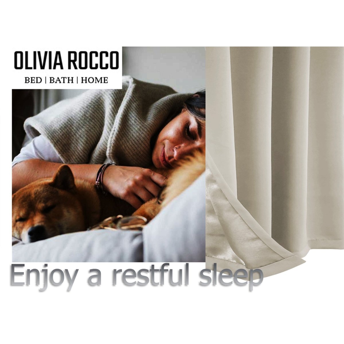 OLIVIA ROCCO Blackout Thermal Eyelet Curtains Natural colour Energy Efficient Ring Top - Joe’s Haven