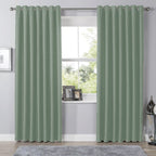 OLIVIA ROCCO Blackout Sage Green Eyelet Curtains Thermal Ring Top Window Treatments - Joe’s Haven