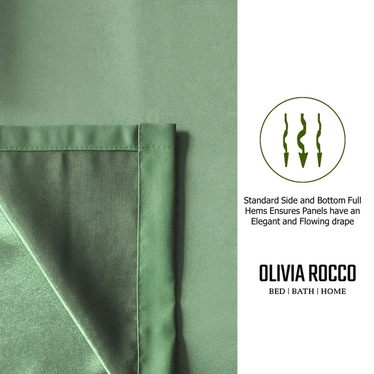 OLIVIA ROCCO Blackout Sage Green Eyelet Curtains Thermal Ring Top Window Treatments - Joe’s Haven