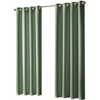 OLIVIA ROCCO Blackout Sage Green Eyelet Curtains Thermal Ring Top Window Treatments - Joe’s Haven