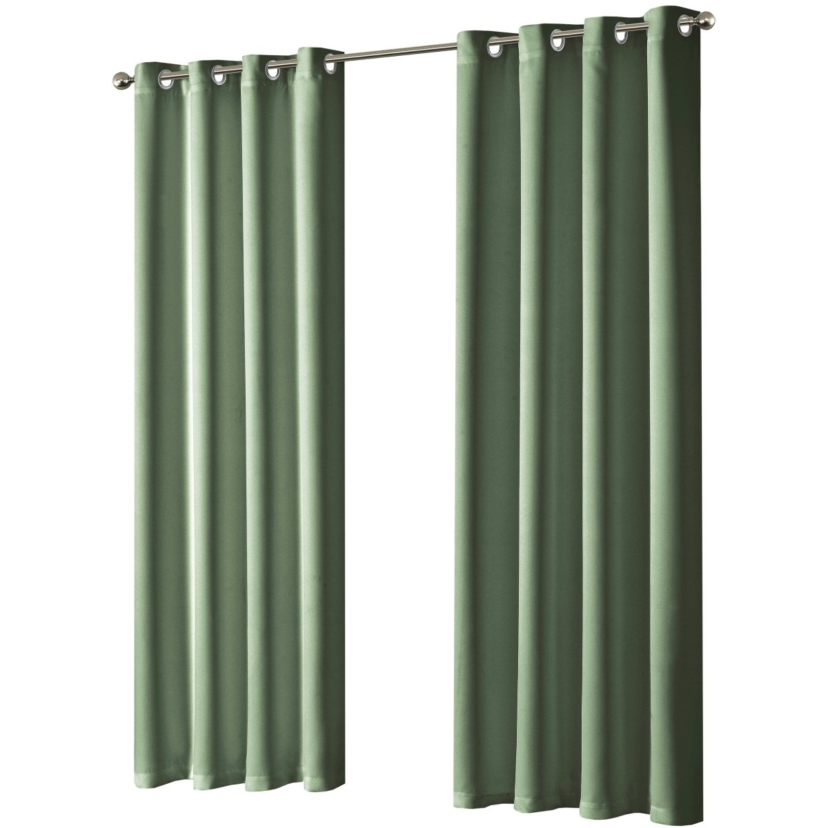 OLIVIA ROCCO Blackout Sage Green Eyelet Curtains Thermal Ring Top Window Treatments - Joe’s Haven