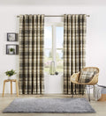 OLIVIA ROCCO Check Pattern Curtains With Matching Cushion Covers Premium Cotton Mix - Joe’s Haven