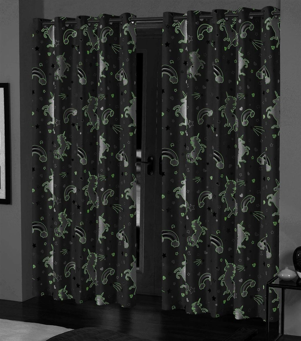 OLIVIA ROCCO Glow In The Dark Blackout Curtains With Thermal Panels Eyelet Pencil Pleat - Joe’s Haven