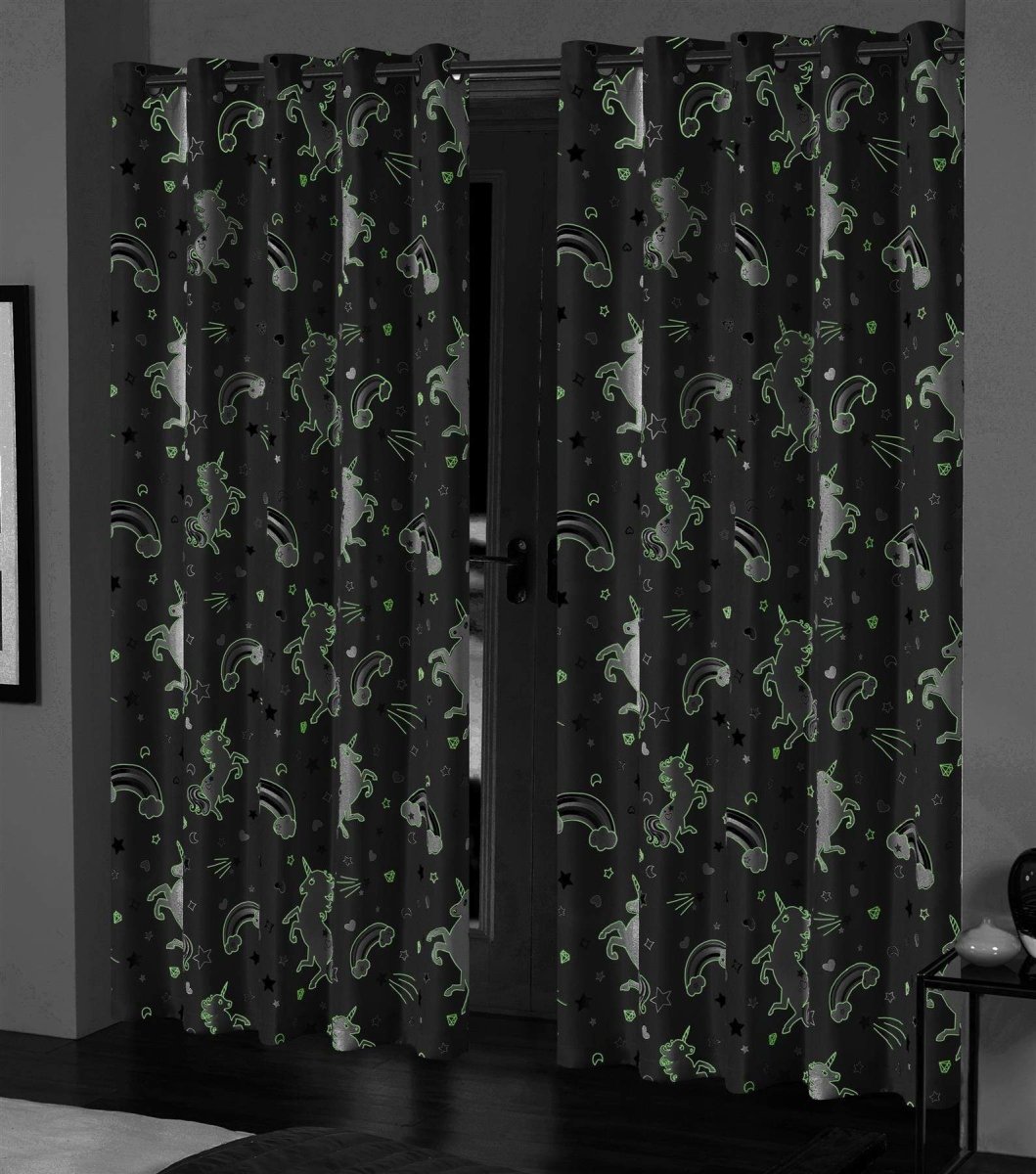 OLIVIA ROCCO Glow In The Dark Blackout Curtains With Thermal Panels Eyelet Pencil Pleat - Joe’s Haven
